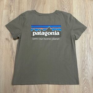Patagonia T Shirt Womens Medium Regenerative Organic Certified Cotton‎ Geeen